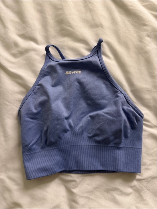 Bo + Tee Tops - BO+TEE Periwinkle High-Neck Bikini Top